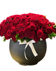 Cauldron Vase Large Red Garden Roses - Premium Elegant Roses | Valentine Roses | Includes Vase