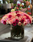Valentine Garden Roses 100 Pink Medley Roses Premium Elegant Garden Pink Roses | Valentine Day Flowers